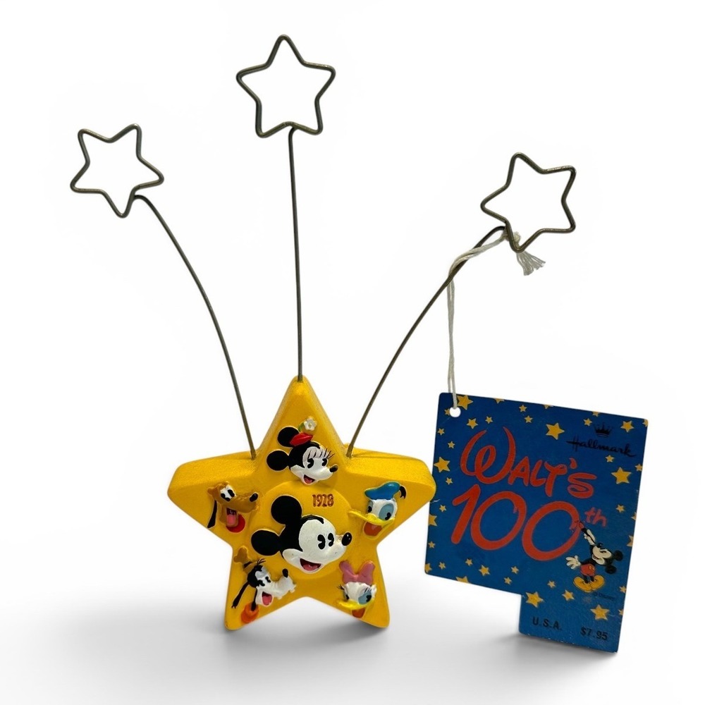 Hallmark Photo Holder Disney Walt's 100th Yellow NEW 1928-2001 Character Star‎